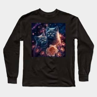 British Shorthair Galactic Art Long Sleeve T-Shirt